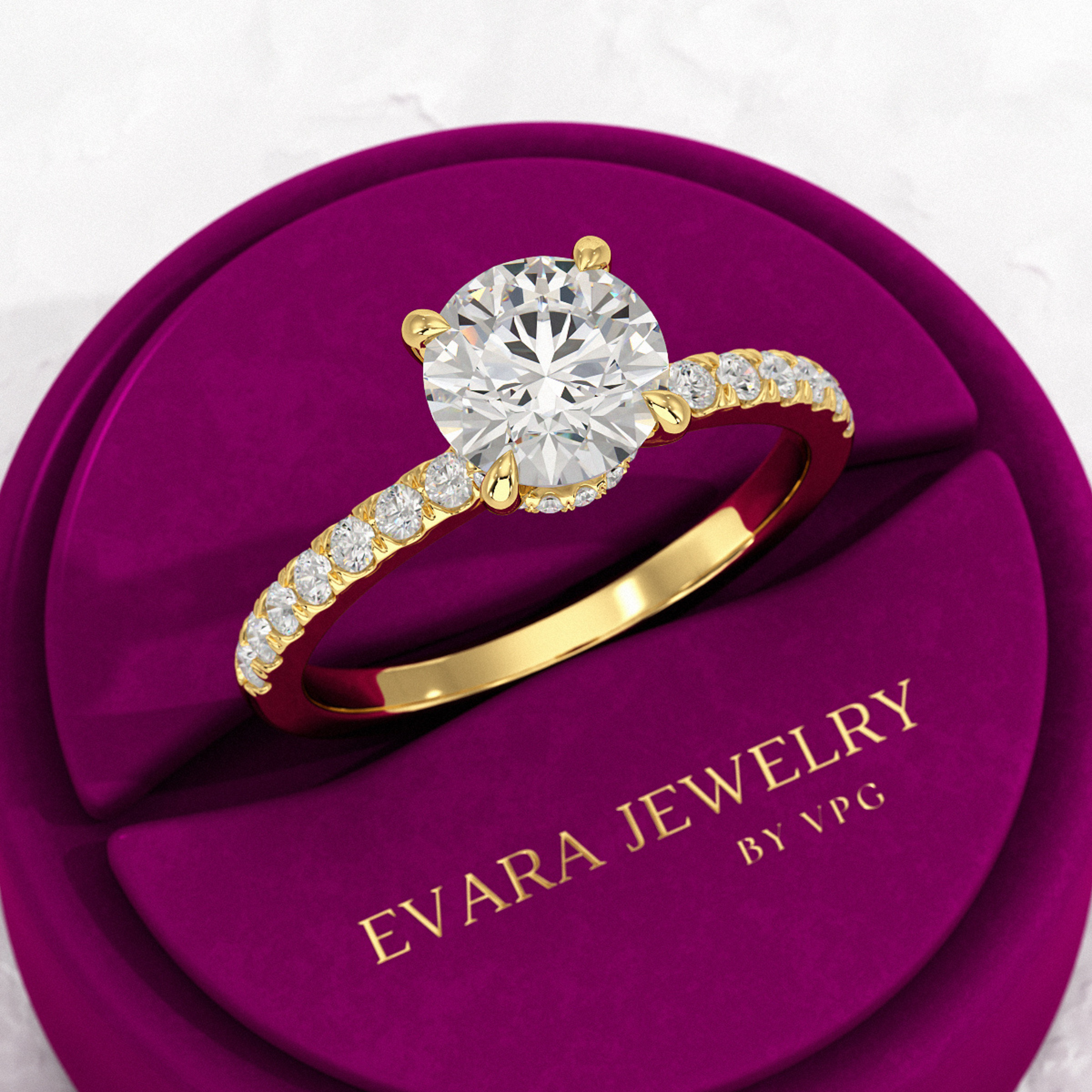 1.50 Carat Round Cut Diamond Engagement Ring