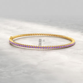 3.24 Carat Purple Amethyst Tennis Bracelet in 14K/18K Solid Gold