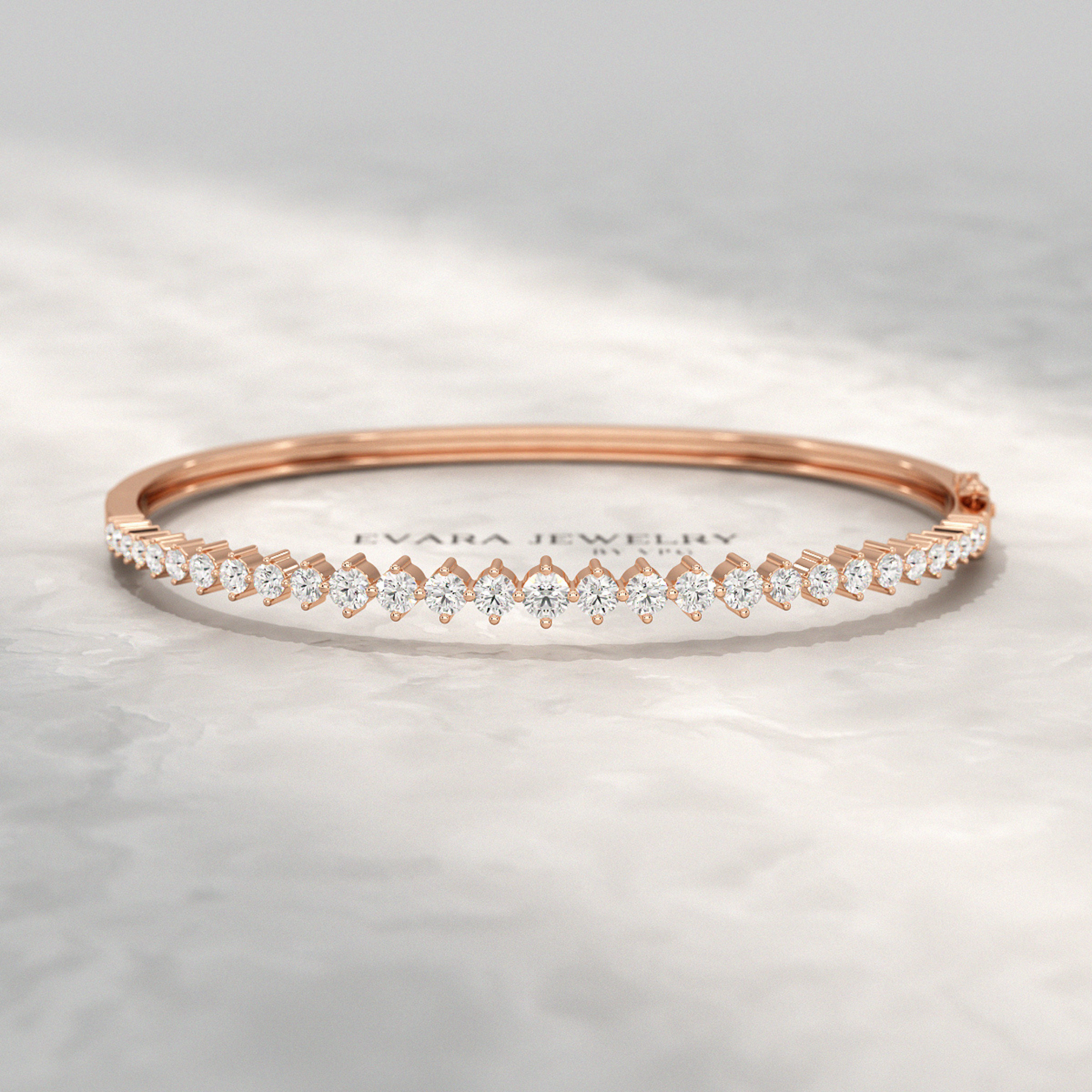 2.00 Carats Lab Grown Diamond Graduation Cuff Bangle Bracelet