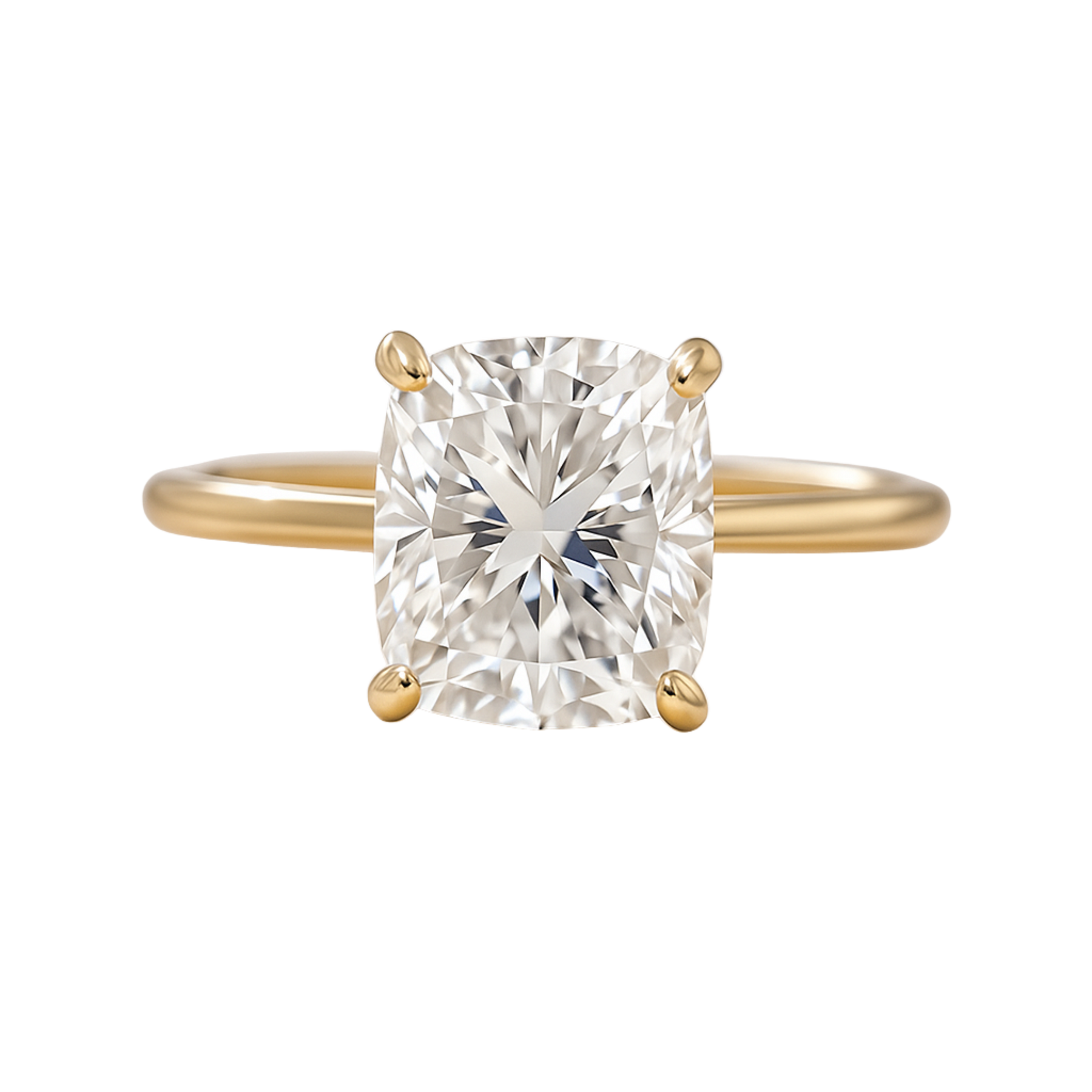 2 Carat Elongated Cushion Cut Minimalist Engagement Ring
