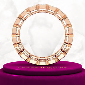 4 Carat Bezel Set Emerald Cut Diamond Eternity Wedding Band - Evara Jewelry LLC