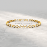 4 Carat Bezel Set Round Cut Diamond Gold Minimalist Tennis Bracelet - Evara Jewelry LLC
