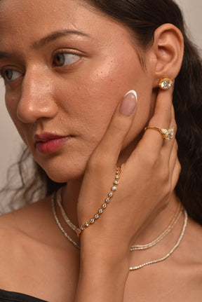 4 Carat Bezel Set Round Cut Diamond Gold Minimalist Tennis Bracelet - Evara Jewelry LLC