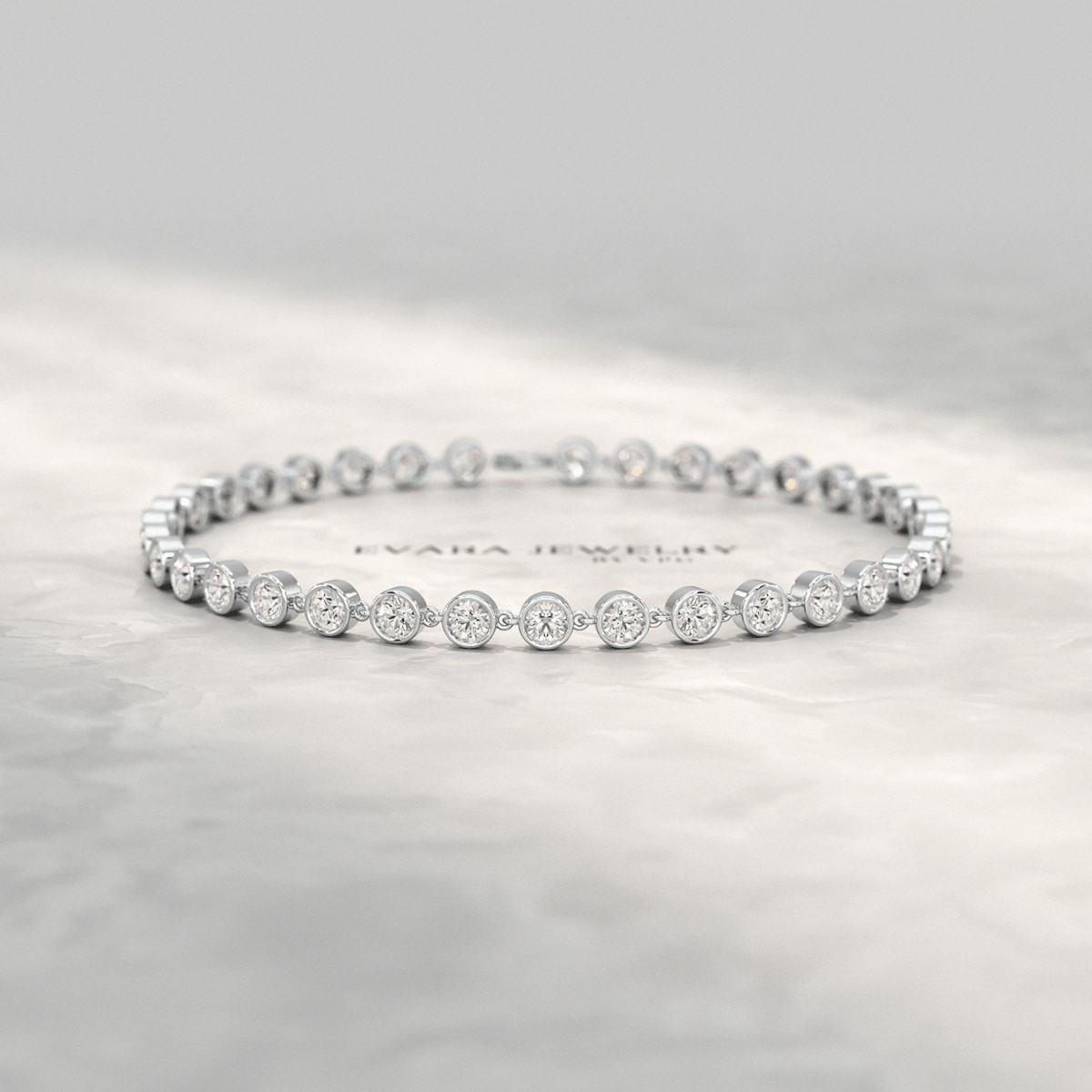 4 Carat Bezel Set Round Cut Diamond Gold Minimalist Tennis Bracelet - Evara Jewelry LLC