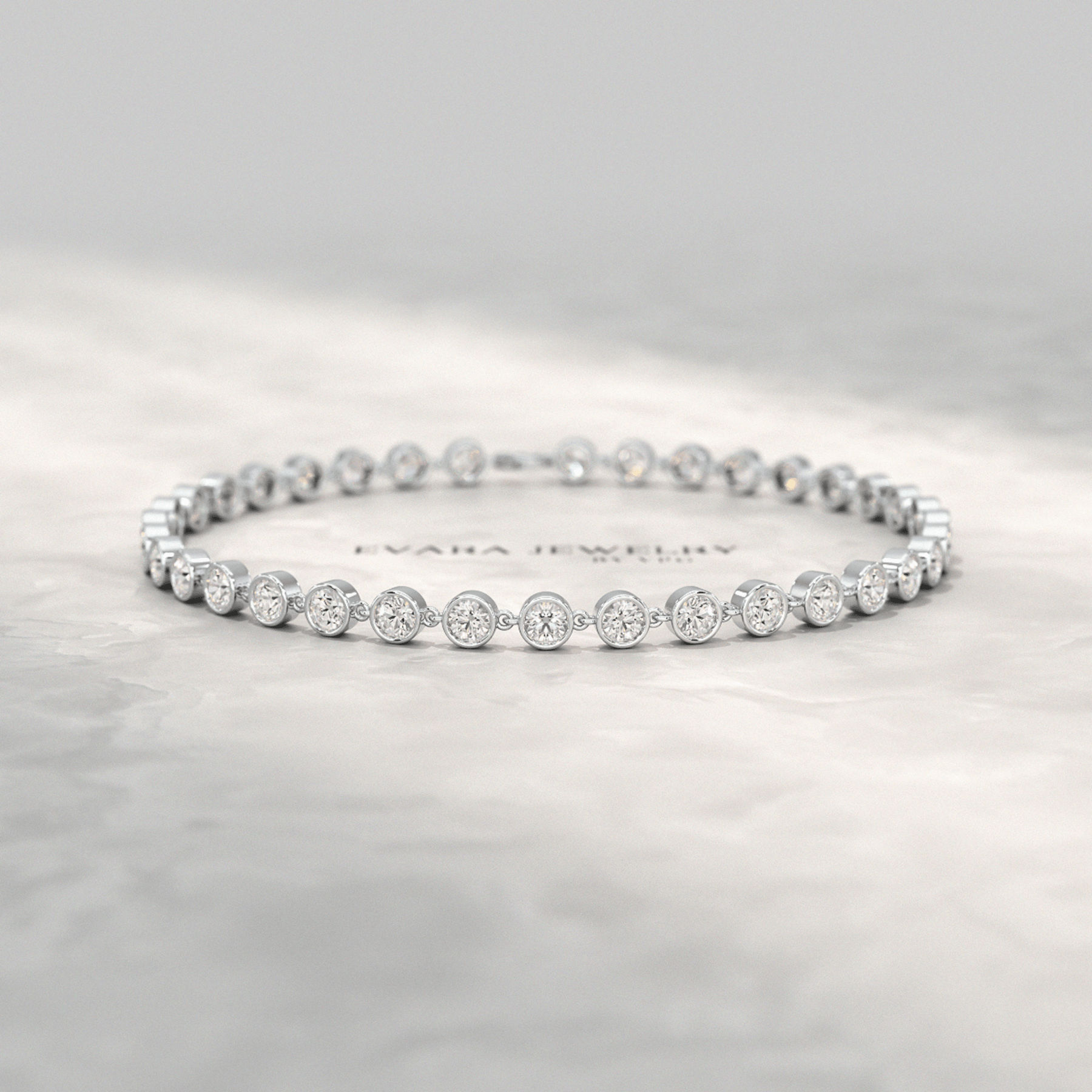 4 Carat Bezel Set Round Cut Diamond Gold Minimalist Tennis Bracelet - Evara Jewelry LLC