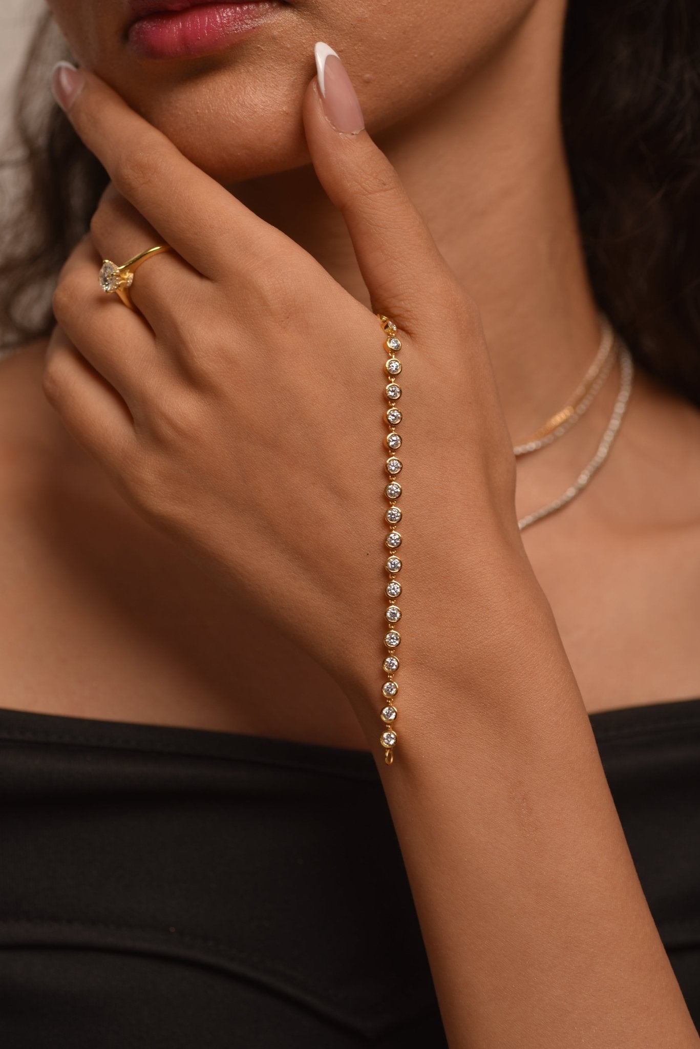 4 Carat Bezel Set Round Cut Diamond Gold Minimalist Tennis Bracelet - Evara Jewelry LLC