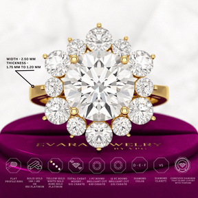 4 Carat Lab Grown Diamond Cluster Ring - Evara Jewelry LLC