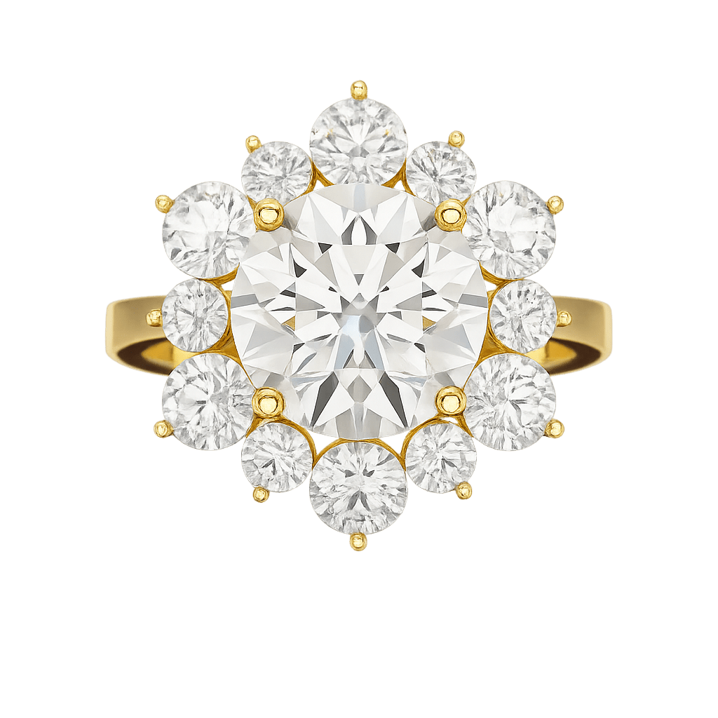 4 Carat Lab Grown Diamond Cluster Ring - Evara Jewelry LLC