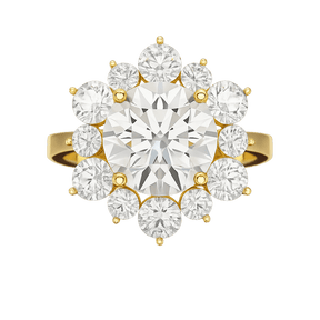 4 Carat Lab Grown Diamond Cluster Ring - Evara Jewelry LLC