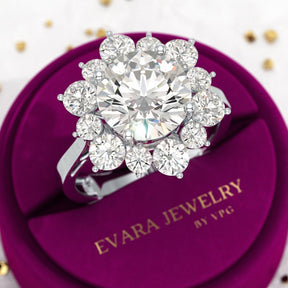 4 Carat Lab Grown Diamond Cluster Ring - Evara Jewelry LLC