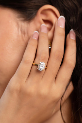 4 Carat Oval Cut Diamond Engagement Ring - Evara Jewelry LLC