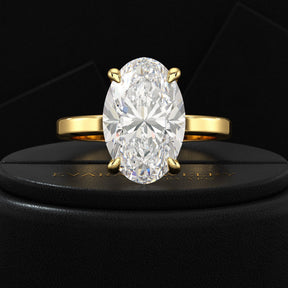 4 Carat Oval Cut Diamond Engagement Ring - Evara Jewelry LLC