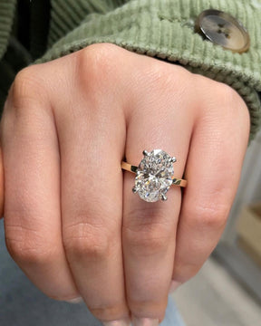 4 Carat Oval Cut Diamond Engagement Ring - Evara Jewelry LLC