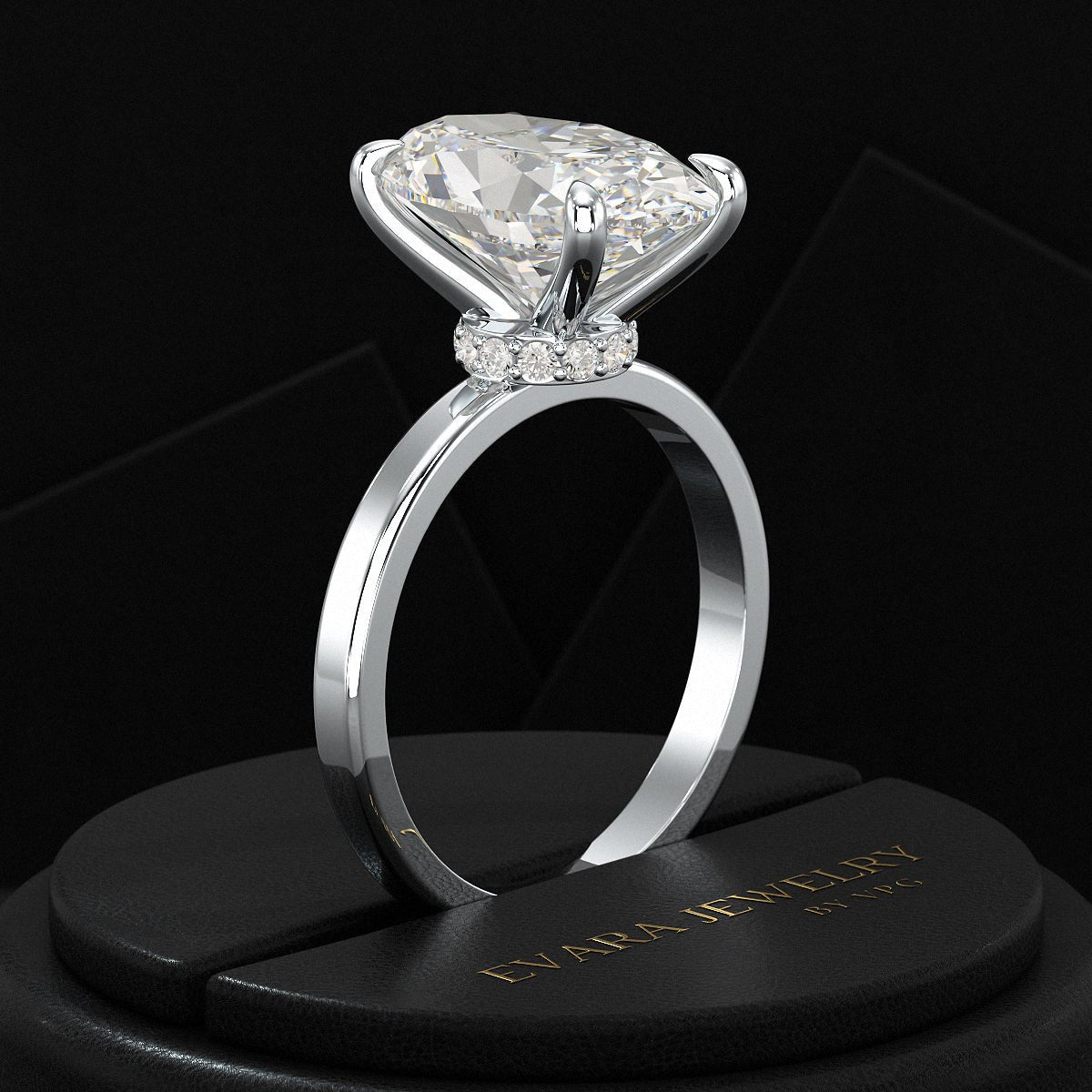4 Carat Oval Cut Diamond Engagement Ring - Evara Jewelry LLC