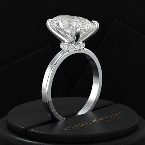 4 Carat Oval Cut Diamond Engagement Ring - Evara Jewelry LLC