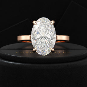 4 Carat Oval Cut Diamond Engagement Ring - Evara Jewelry LLC