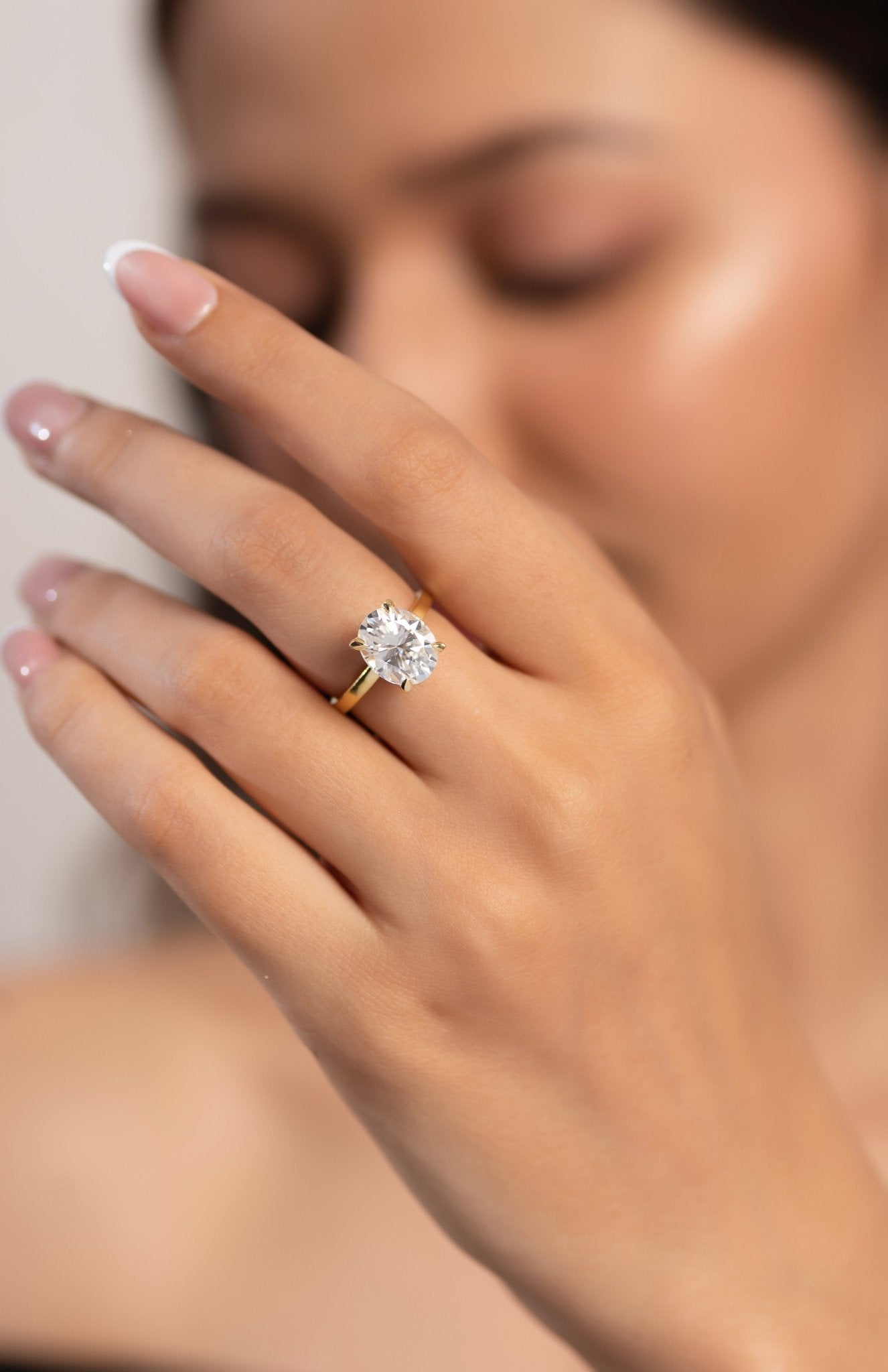 4 Carat Oval Cut Diamond Engagement Ring - Evara Jewelry LLC