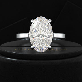 4 Carat Oval Cut Diamond Engagement Ring - Evara Jewelry LLC