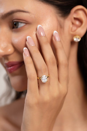 4 Carat Oval Cut Diamond Engagement Ring - Evara Jewelry LLC