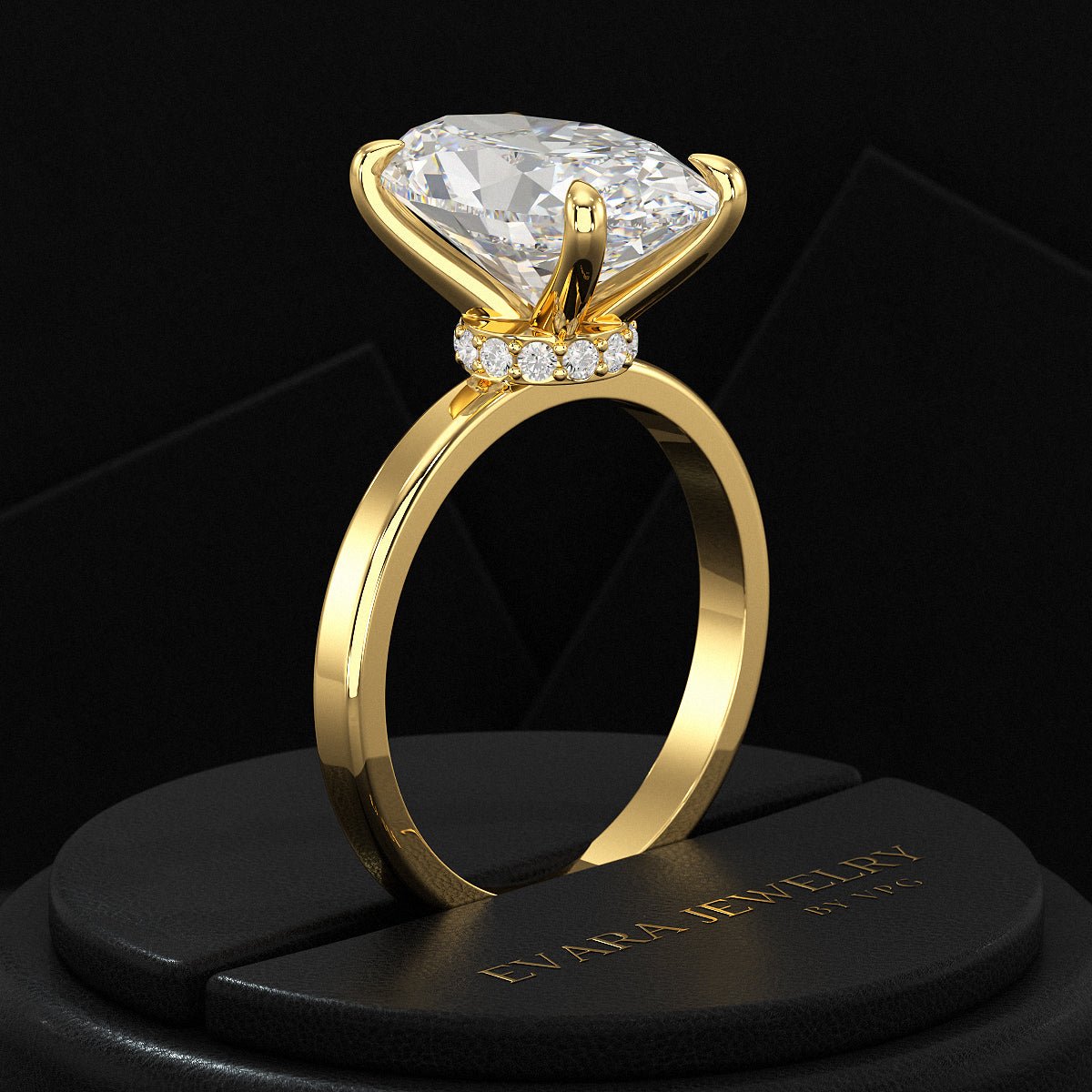 4 Carat Oval Cut Diamond Engagement Ring - Evara Jewelry LLC