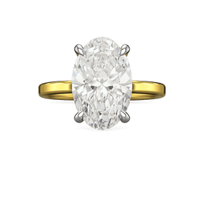 4 Carat Oval Cut Diamond Two Tone Engagement Ring - Evara Jewelry LLC