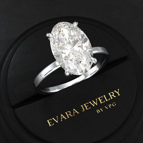 4 Carat Oval Cut Diamond Two Tone Engagement Ring - Evara Jewelry LLC