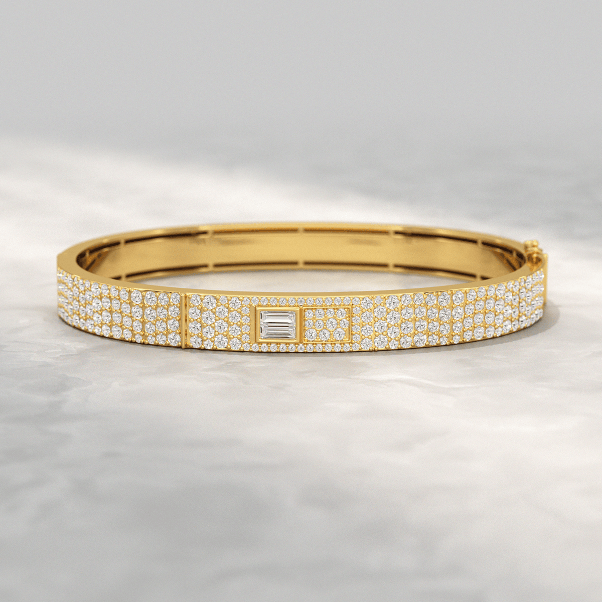 4.50 Carat Diamond Star & Pave Set Cuff Bracelet - Evara Jewelry LLC