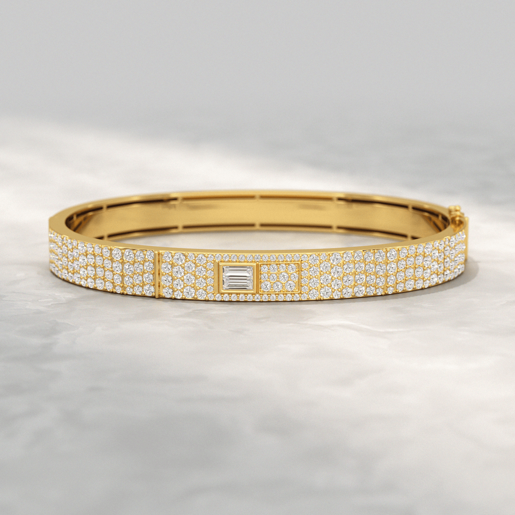 4.50 Carat Diamond Star & Pave Set Cuff Bracelet - Evara Jewelry LLC