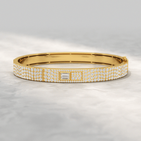 4.50 Carat Diamond Star & Pave Set Cuff Bracelet - Evara Jewelry LLC