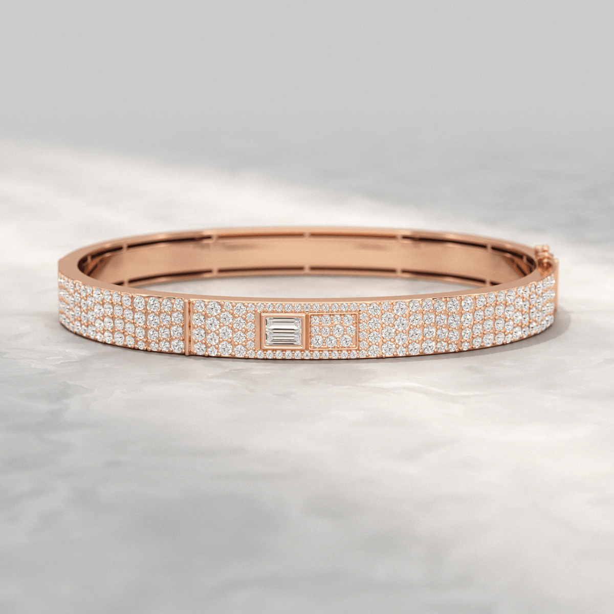 4.50 Carat Diamond Star & Pave Set Cuff Bracelet - Evara Jewelry LLC