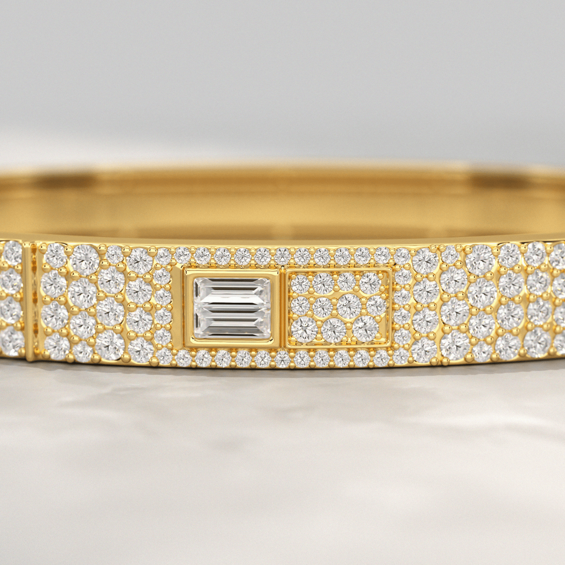 4.50 Carat Diamond Star & Pave Set Cuff Bracelet - Evara Jewelry LLC