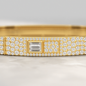 4.50 Carat Diamond Star & Pave Set Cuff Bracelet - Evara Jewelry LLC