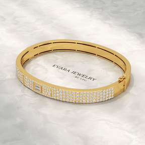 4.50 Carat Diamond Star & Pave Set Cuff Bracelet - Evara Jewelry LLC