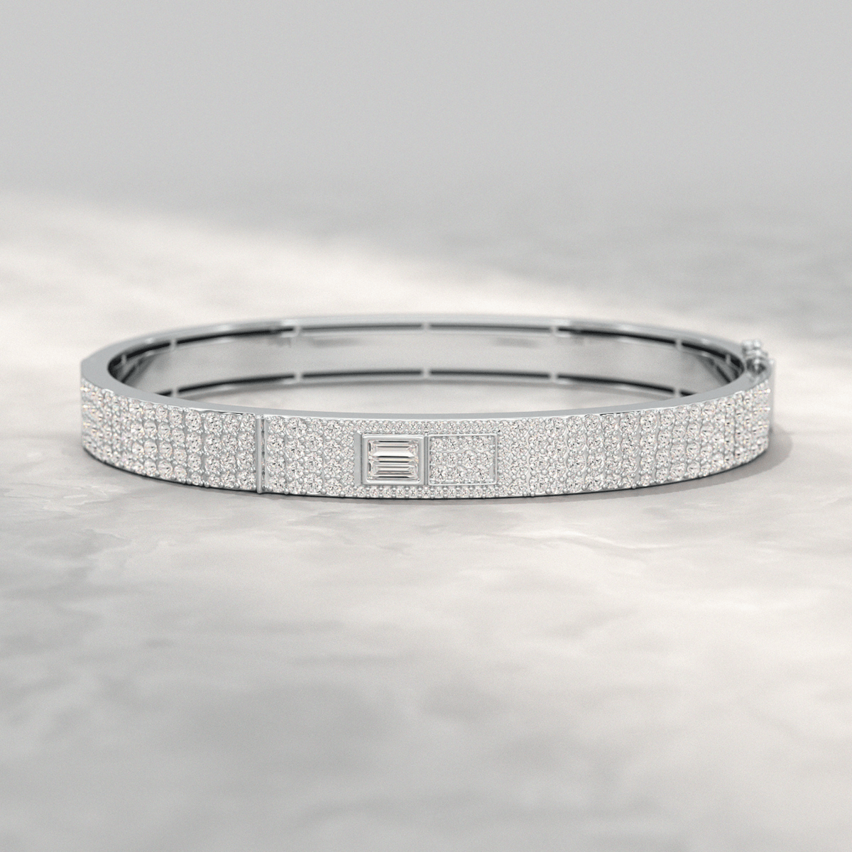 4.50 Carat Diamond Star & Pave Set Cuff Bracelet - Evara Jewelry LLC