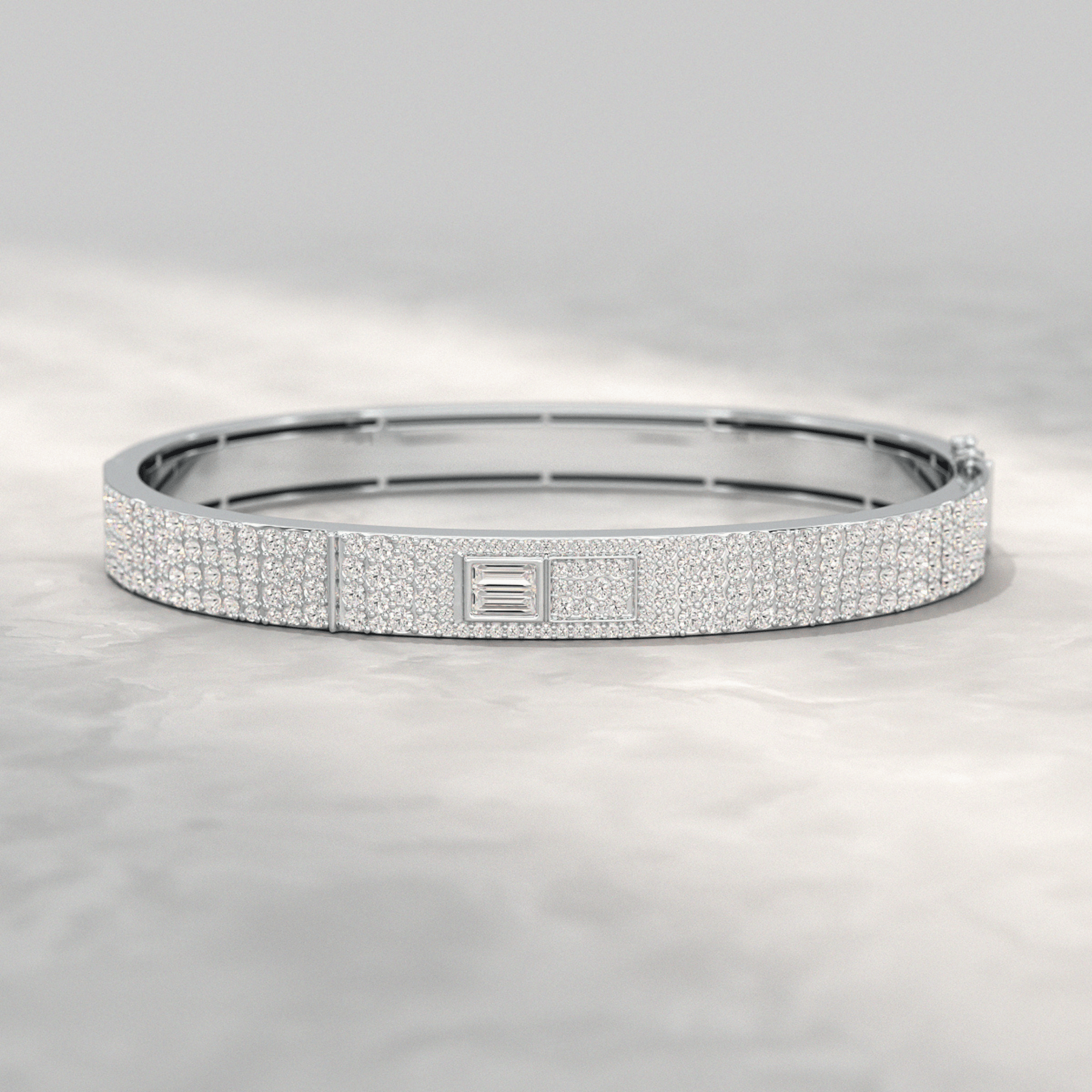 4.50 Carat Diamond Star & Pave Set Cuff Bracelet - Evara Jewelry LLC