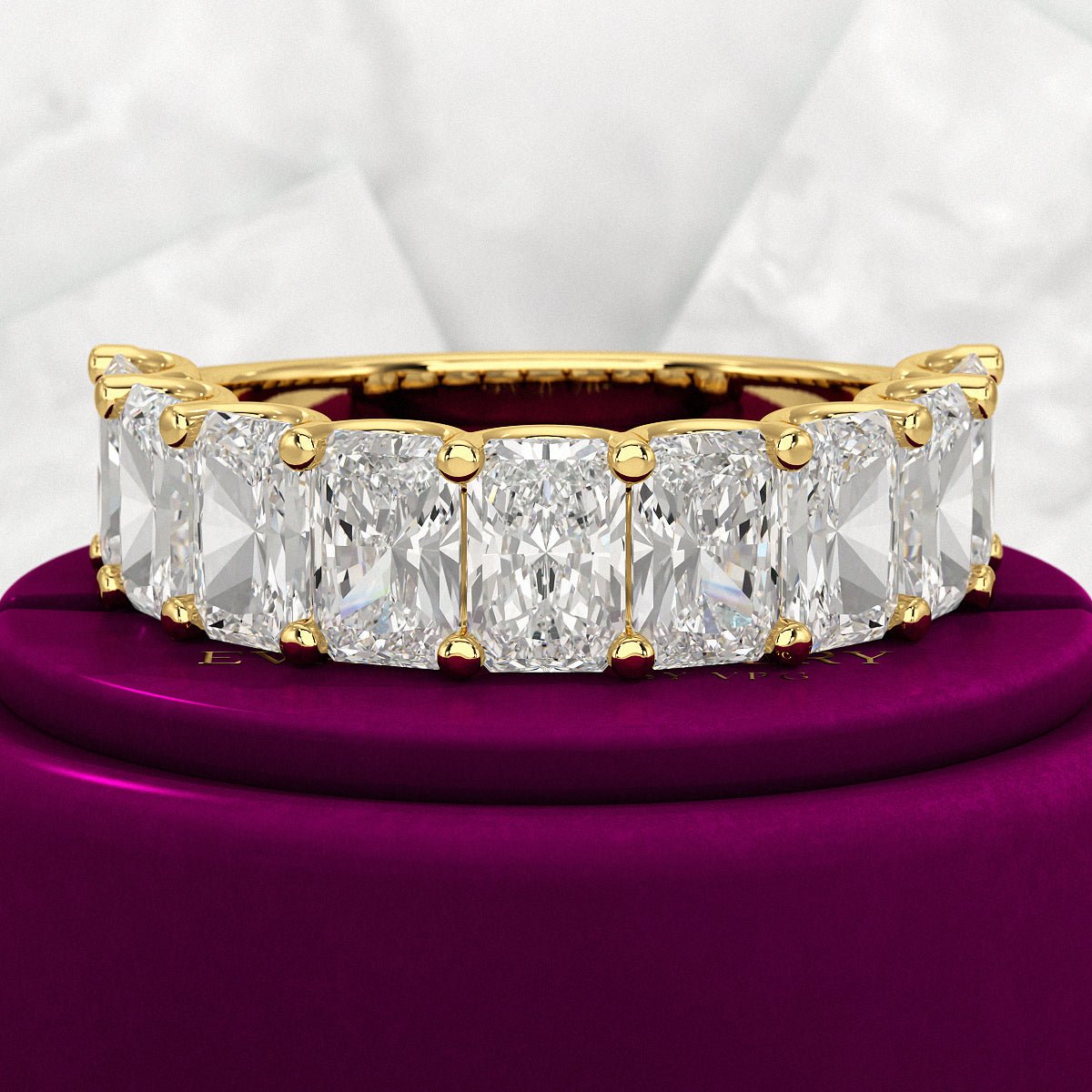 4.50 Carat Radiant Cut Diamond Statement Band - Evara Jewelry LLC