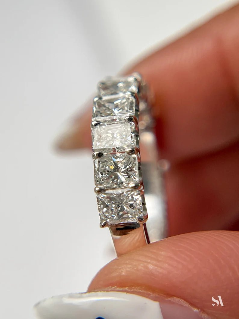 4.50 Carat Radiant Cut Diamond Statement Band - Evara Jewelry LLC