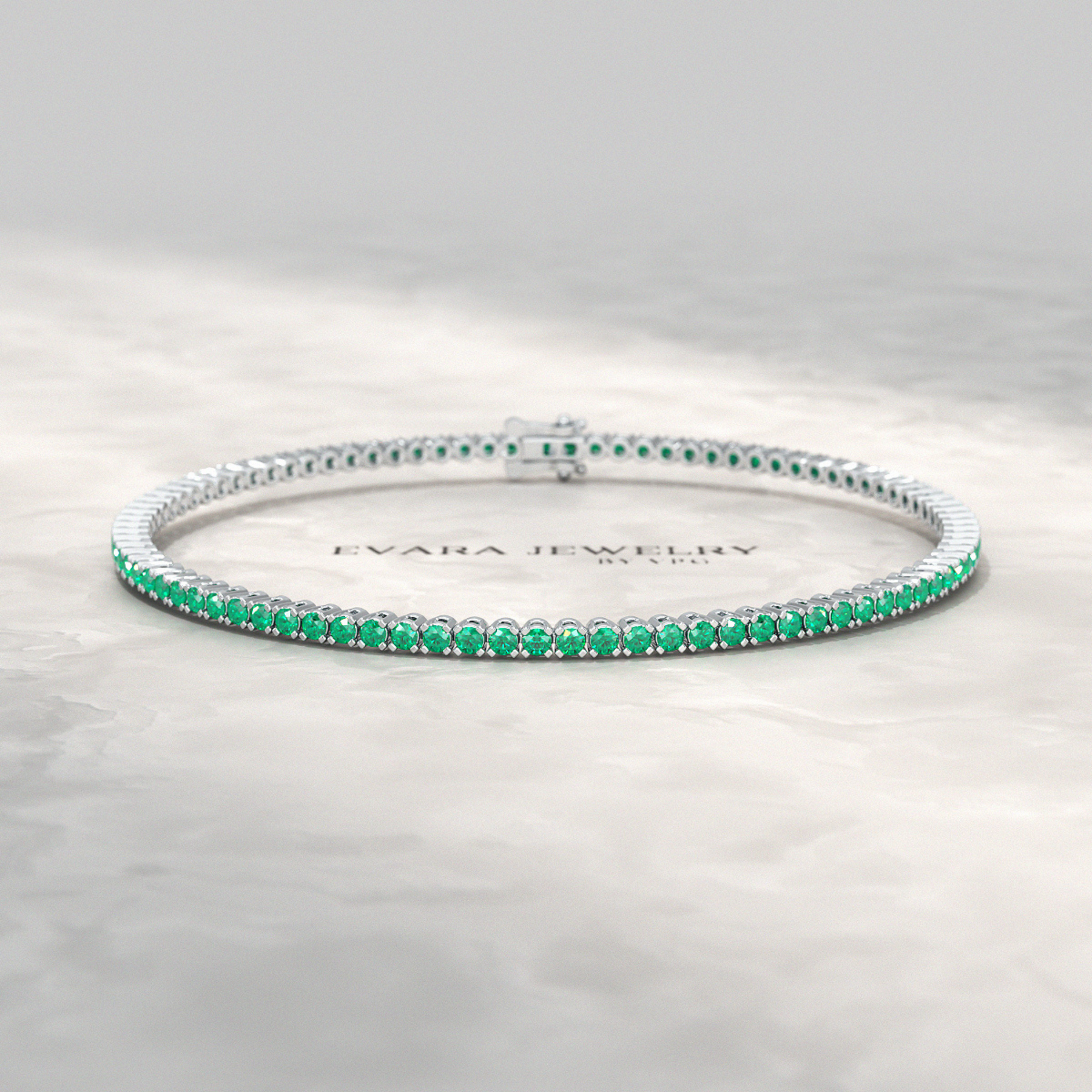 3.02 Carats Natural Emerald Tennis Bracelet in 14K/18K Yellow Gold