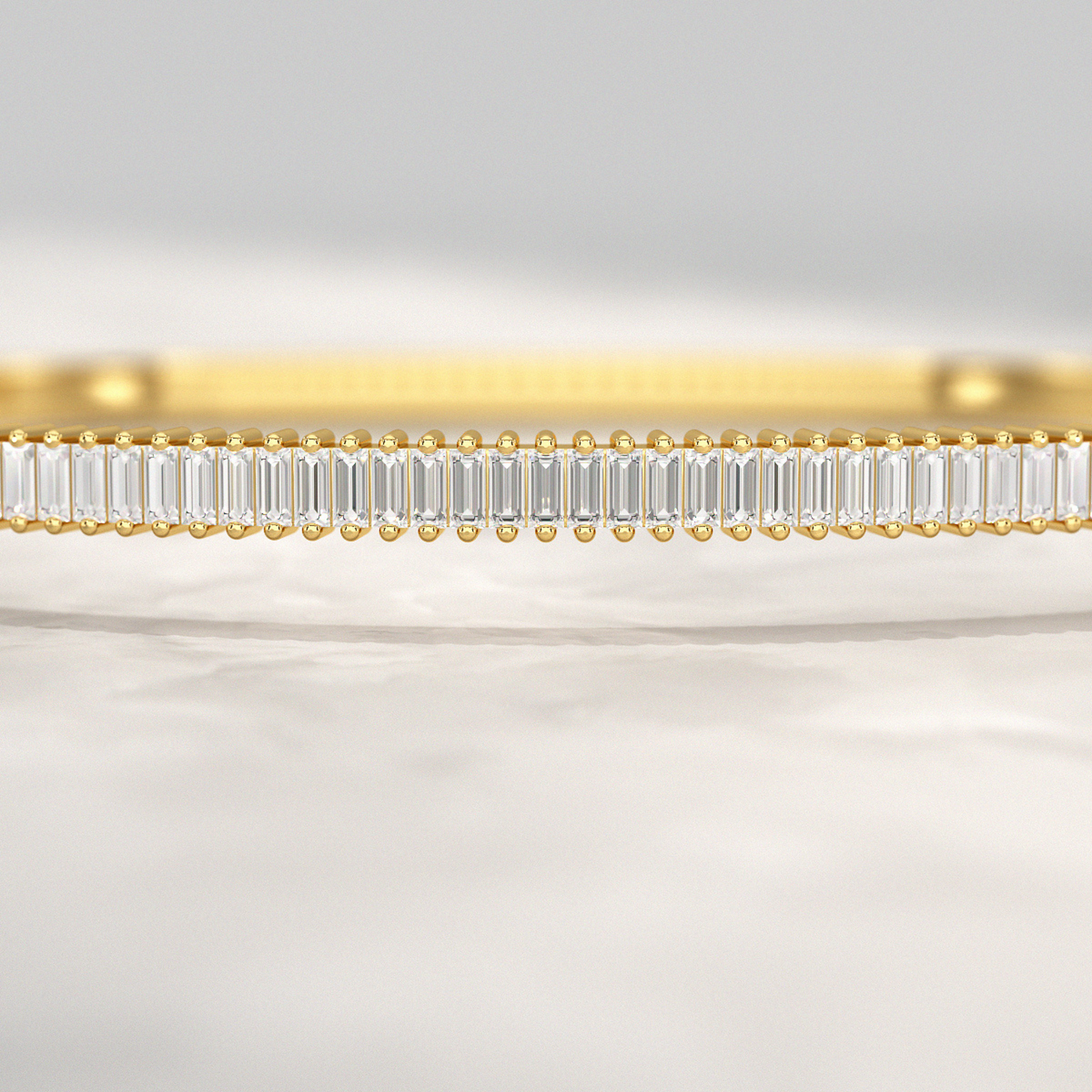 1.35 Carats Diamond Baguette Bangle Bracelet