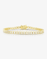 5 Carat Bezel Set Emerald Cut Luxury Diamond Tennis Bracelet in 14K Gold - Evara Jewelry LLC