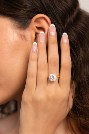 5 Carat Cushion Cut Lab Grown Diamond Twin Band Engagement Ring - Evara Jewelry LLC