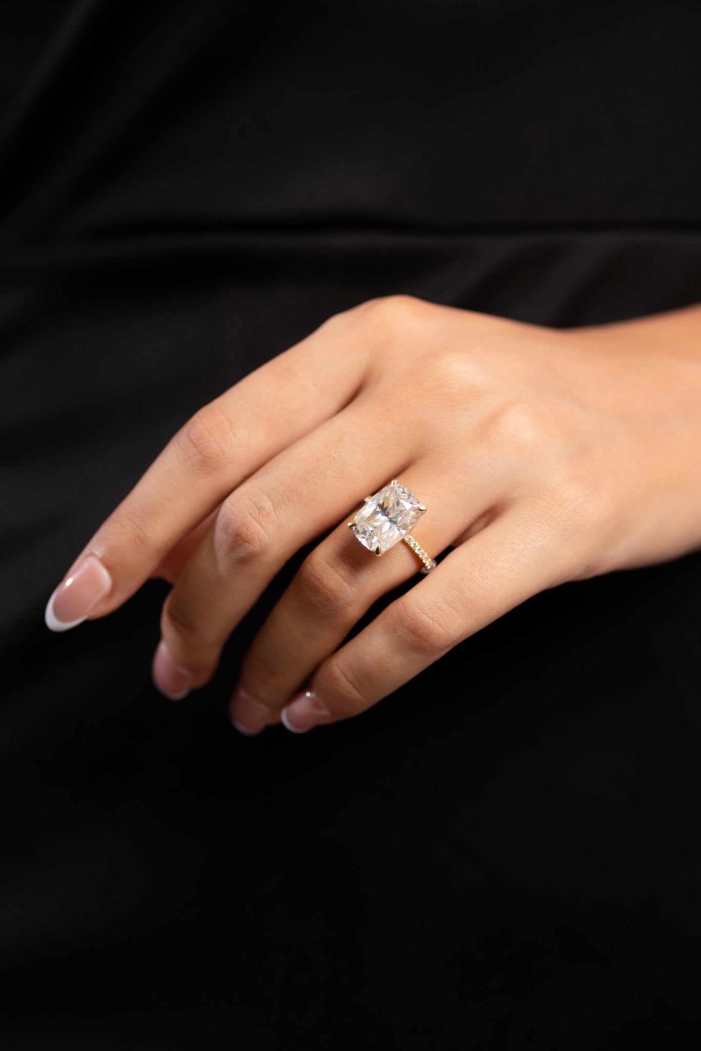 5 Carat Elongated Cushion Cut Diamond Wedding Ring - Evara Jewelry LLC