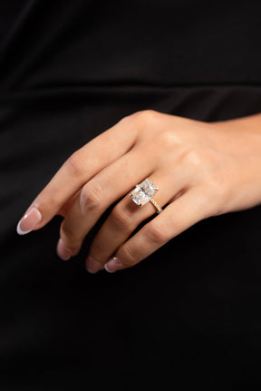 5 Carat Elongated Cushion Cut Diamond Wedding Ring - Evara Jewelry LLC