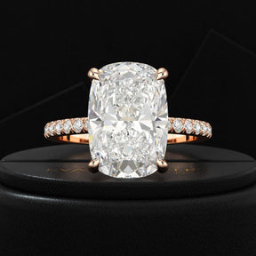 5 Carat Elongated Cushion Cut Diamond Wedding Ring - Evara Jewelry LLC