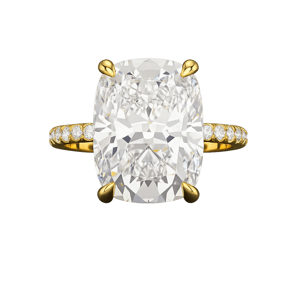 5 Carat Elongated Cushion Cut Diamond Wedding Ring - Evara Jewelry LLC