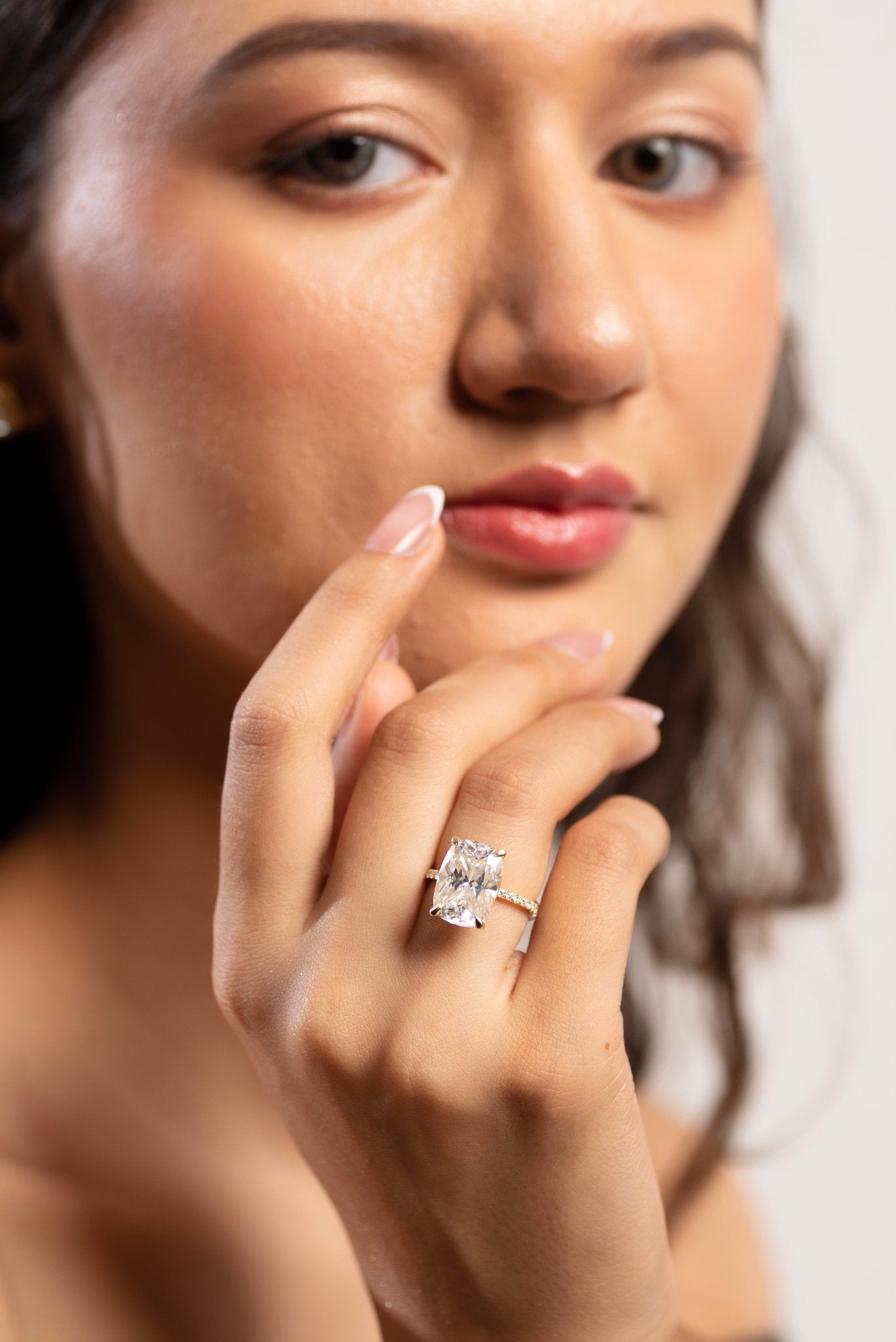 5 Carat Elongated Cushion Cut Diamond Wedding Ring - Evara Jewelry LLC