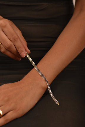 5 Carat Natural Blue Sapphire & Diamond Alternate Three Row Tennis Bracelet - Evara Jewelry LLC