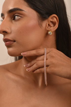 5 Carat Natural Pink Sapphire & Lab Grown Diamond Three Row Alternate Tennis Bracelet - Evara Jewelry LLC