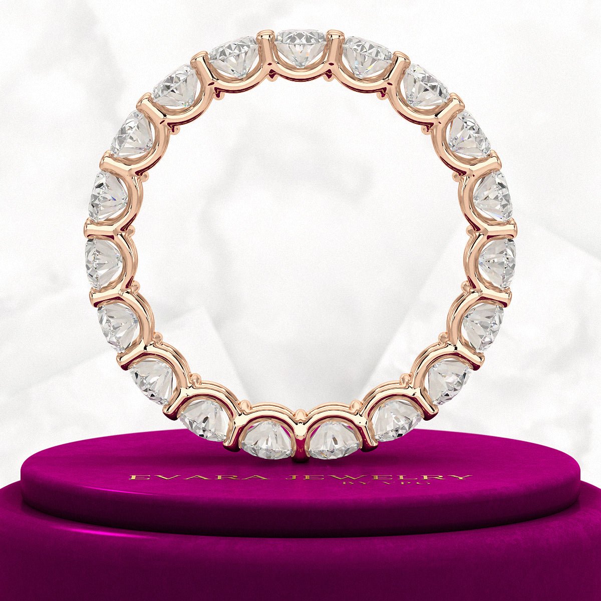 5 Carat Oval Cut Diamond Minimalist Eternity Wedding Band - Evara Jewelry LLC