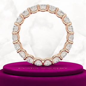 5 Carat Oval Cut Diamond Minimalist Eternity Wedding Band - Evara Jewelry LLC